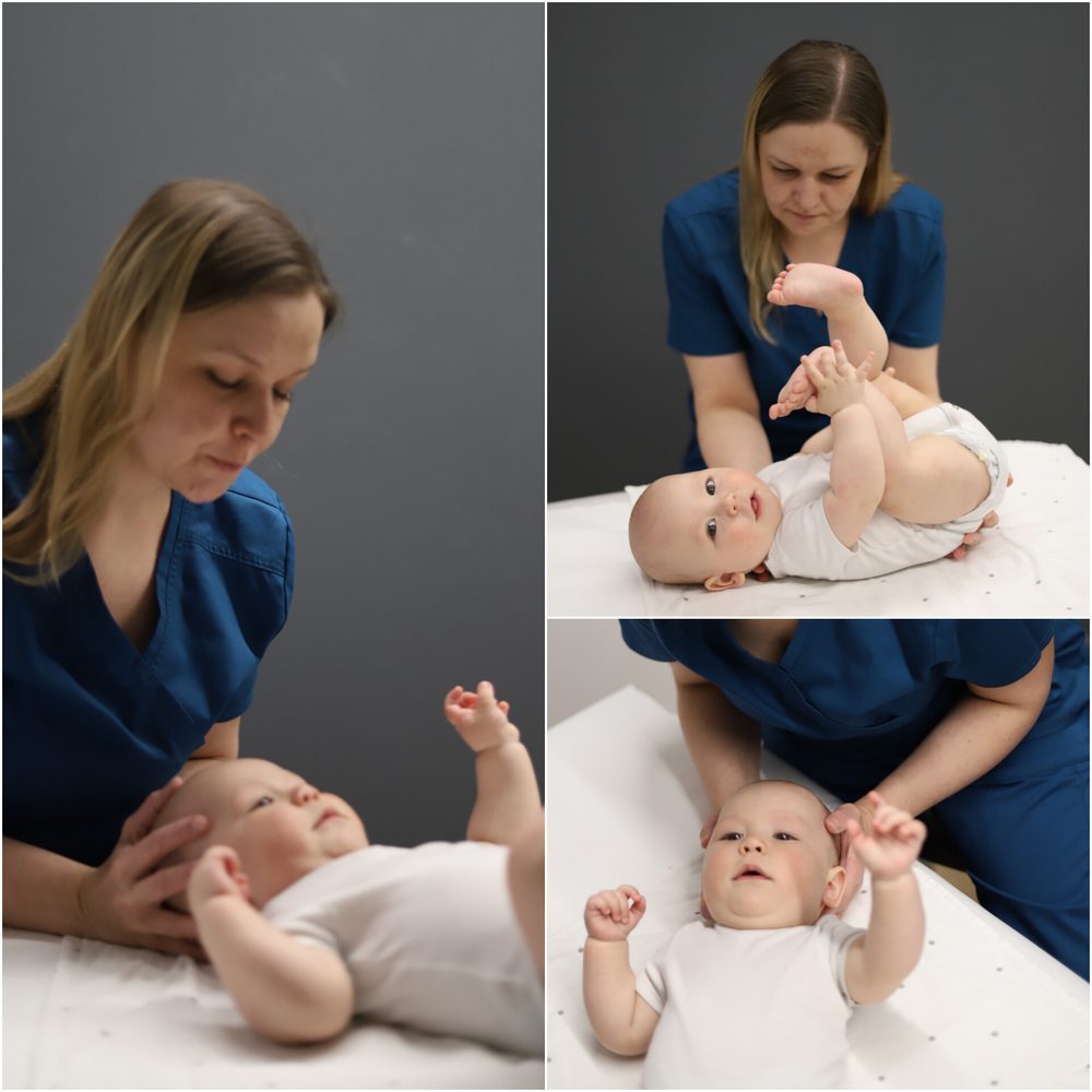 Gentle osteopathic techniques during a baby's visit